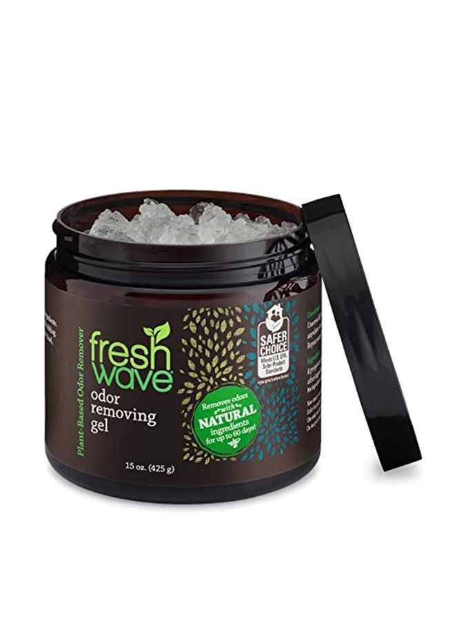 Fresh Wave جل إزالة الروائح، 15 أونصة | ماصات الروائح للمنزل | تخفيف الروائح بشكل آمن | مزيل الروائح الطبيعي المستند إلى النباتات | كل 15 أونصة تدوم 30-60 يومًا | للطهي، القمامة والحيوانات الأليفة - Image 1