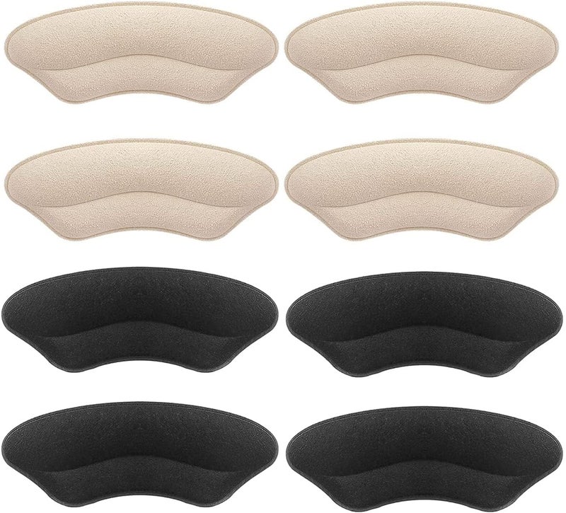 Ballotte CKPS Heel Grips Liner Cushions for Loose Shoes Anti-Slip Heel Pads Inserts for Men & Women, Blister Prevention and Heel Pain Relief (Beige & Black) - Image 1