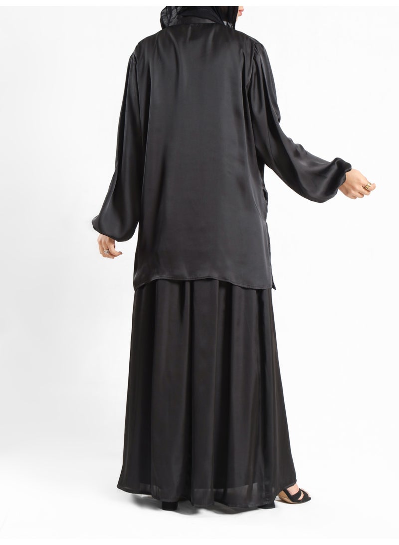 ايمالينا فاشون Modest Satin Skirt - Image 3