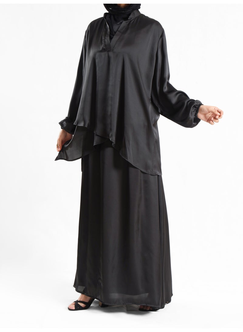 ايمالينا فاشون Modest Satin Skirt - Image 2