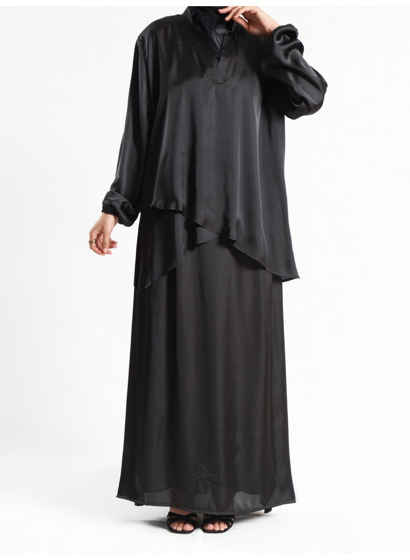 ايمالينا فاشون Modest Satin Skirt - Image 1