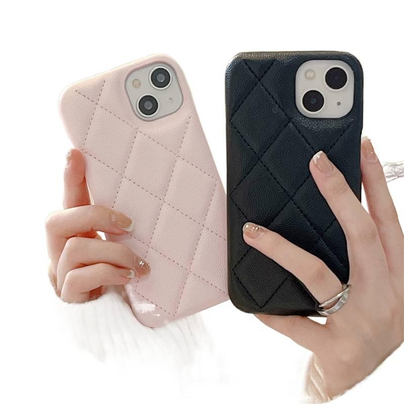 Protective Case | White | Leather Texture | Checkered Pattern | Anti-Slip Grip | Shockproof Cover for iPhone 12 Pro Max - Image 4