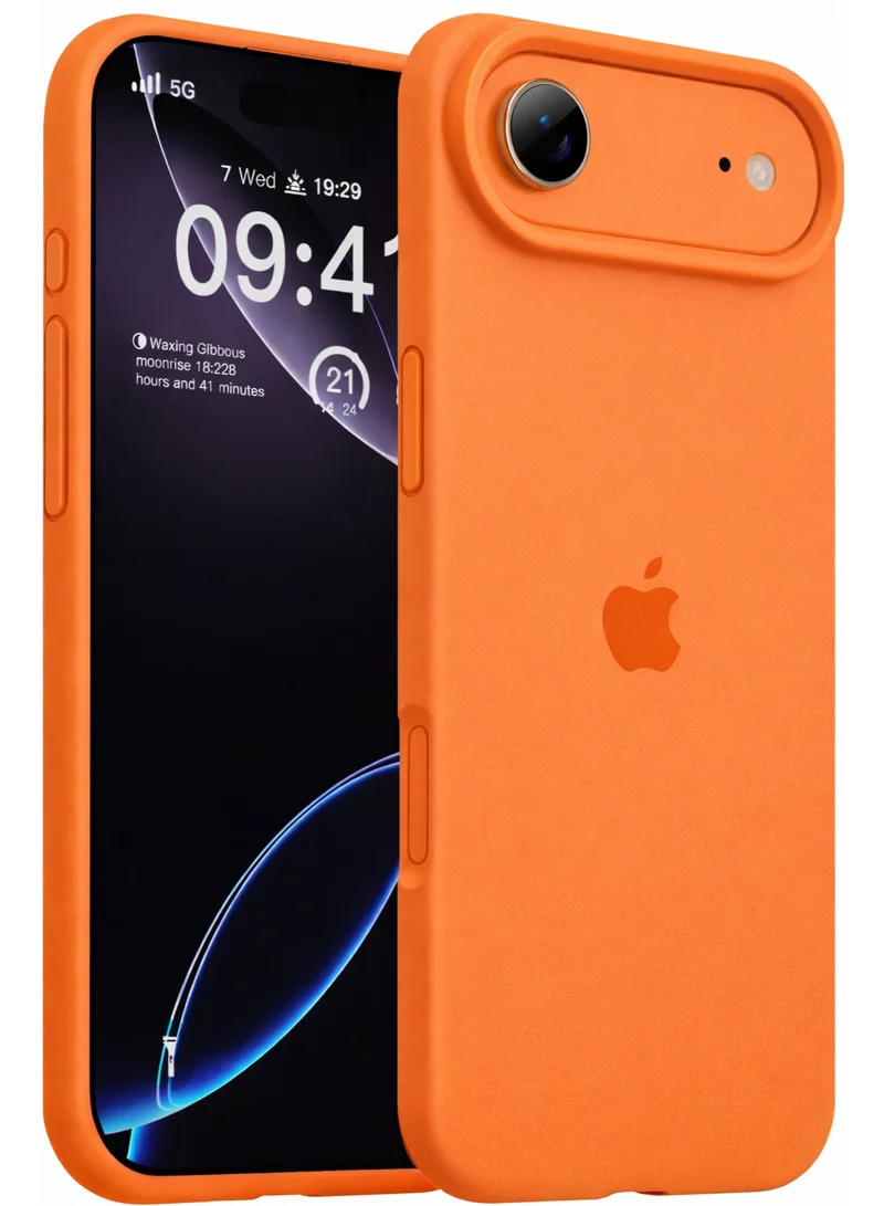 موبكوس جراب موبكوس الفاخر من السيليكون المغناطيسي للشحن اللاسلكي مع شعار برتقالي لهاتف آيفون 17 Air | ملمس ناعم كالحرير | حماية مقاومة للصدمات بمعايير عسكرية | توافق مغناطيسي قوي | غطاء أنيق ونحيف