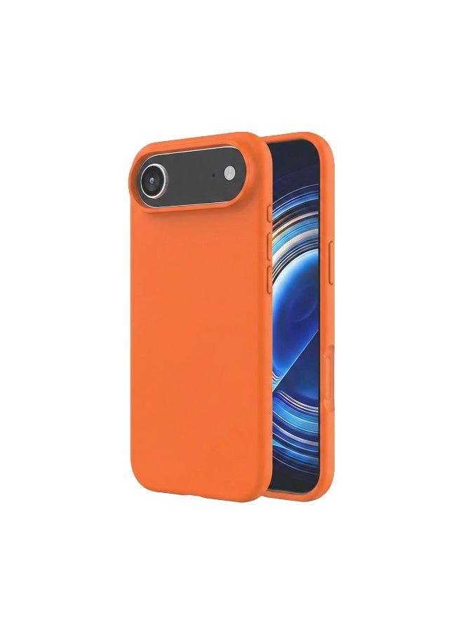 موبكوس جراب Mobcos iPhone 17 Air البرتقالي بشعار Elite، مصنوع من السيليكون الفاخر، مزود بخاصية الشحن اللاسلكي المغناطيسي | ملمس ناعم كالحرير | حماية فائقة ضد الصدمات بمعايير عسكرية | توافق مغناطيسي قوي | غطاء أنيق ونحيف - Image 1