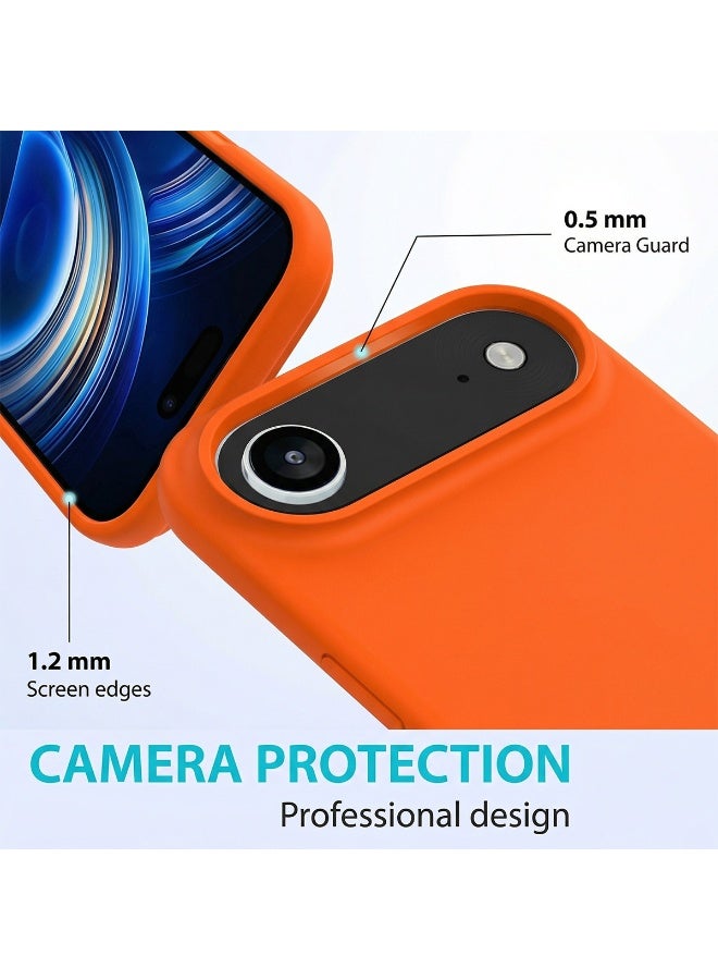 موبكوس جراب Mobcos iPhone 17 Air البرتقالي بشعار Elite، مصنوع من السيليكون الفاخر، مزود بخاصية الشحن اللاسلكي المغناطيسي | ملمس ناعم كالحرير | حماية فائقة ضد الصدمات بمعايير عسكرية | توافق مغناطيسي قوي | غطاء أنيق ونحيف - Image 3