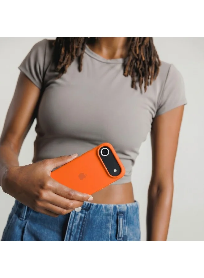 Mobcos Mobcos iPhone 17 Air Orange Elite Logo Mobcos iPhone 17 Air Orange Elite Logo Premium Silicone Magnetic Wireless Charging Case for iPhone | Silky Soft Touch | Military-Grade Shockproof Protection | Strong Magnetic Compatibility | Luxury Slim Cover  | Best Price UAE