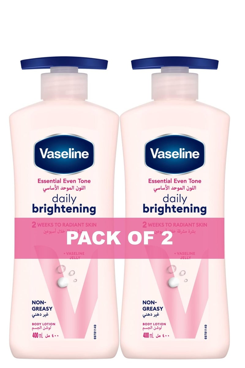 Vaseline Even Tone Body Lotion Pink 400ml Pack of 2 - Image 1