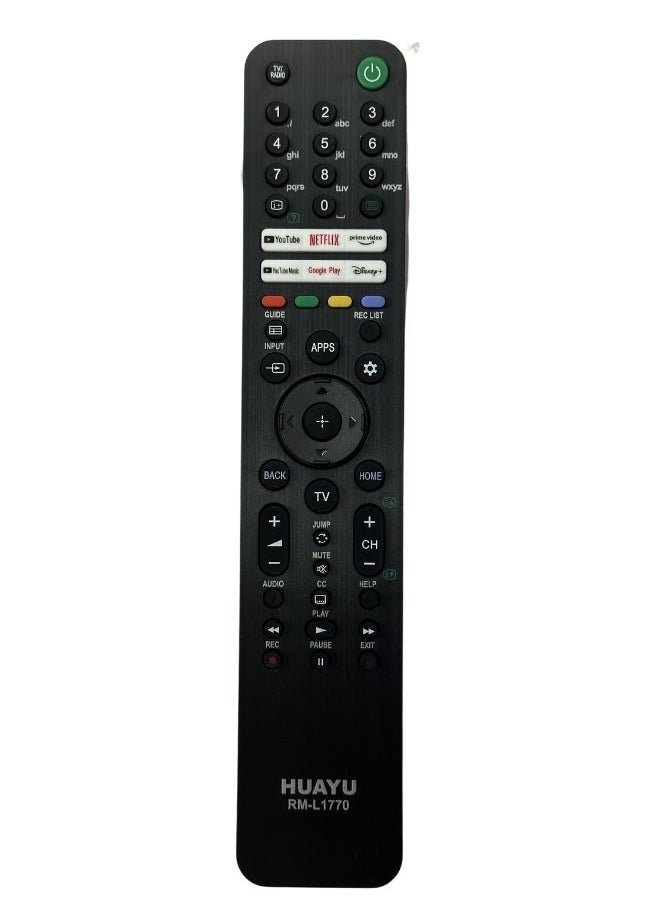 Huayu Remote Control for Sony Smart TV Bravia KD-75X8 65X8 55X8 50X8 43X8 J Series KD-55X80J KD-43X80J KD-50X80J KD-55X85J KD-65X80J KD-75X85J KD-65X85J KD-43X85J XR-55A80J