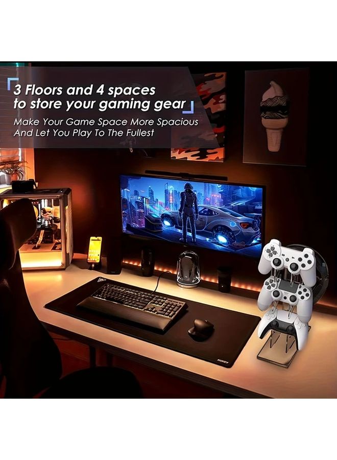 Round Bottom Transparent 2 In 1 Gamepad And Headset Stand For PS5 PS4 Xbox Series Xbox One - Image 3