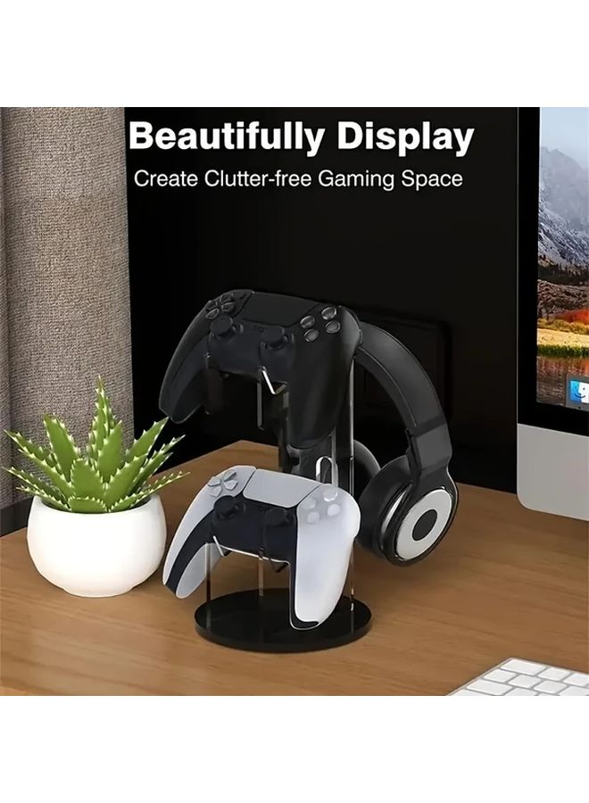 Round Bottom Transparent 2 In 1 Gamepad And Headset Stand For PS5 PS4 Xbox Series Xbox One - Image 5