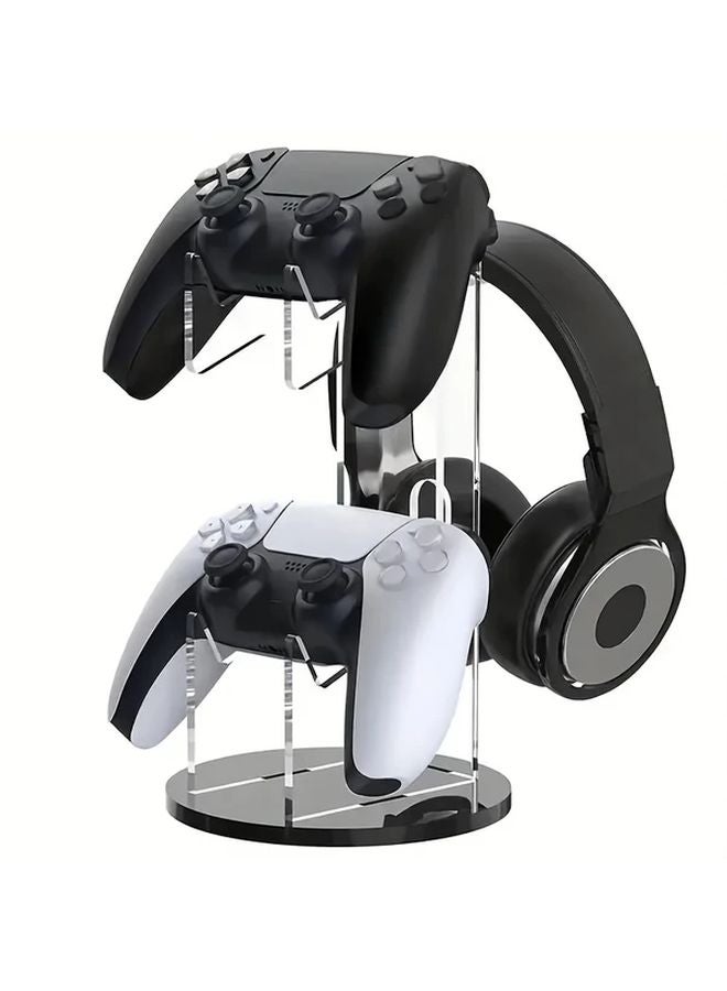 Round Bottom Transparent 2 In 1 Gamepad And Headset Stand For PS5 PS4 Xbox Series Xbox One - Image 1