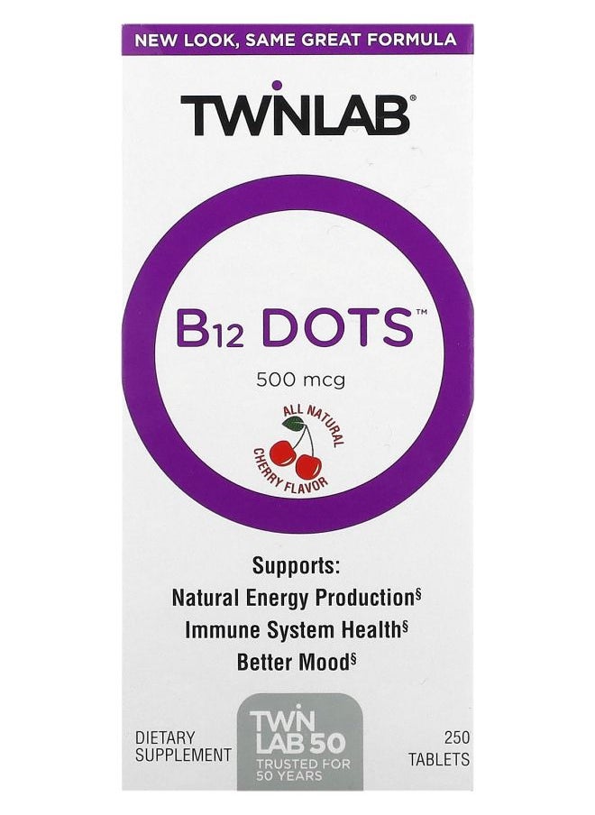 Twinlab B12 Dots Cherry 500 mcg 250 Tablets 
