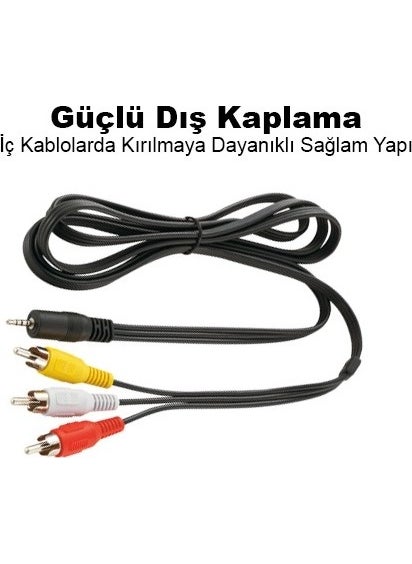 1 Meter Av Cable 3.5 mm - Composite RCA Video and Audio Cable