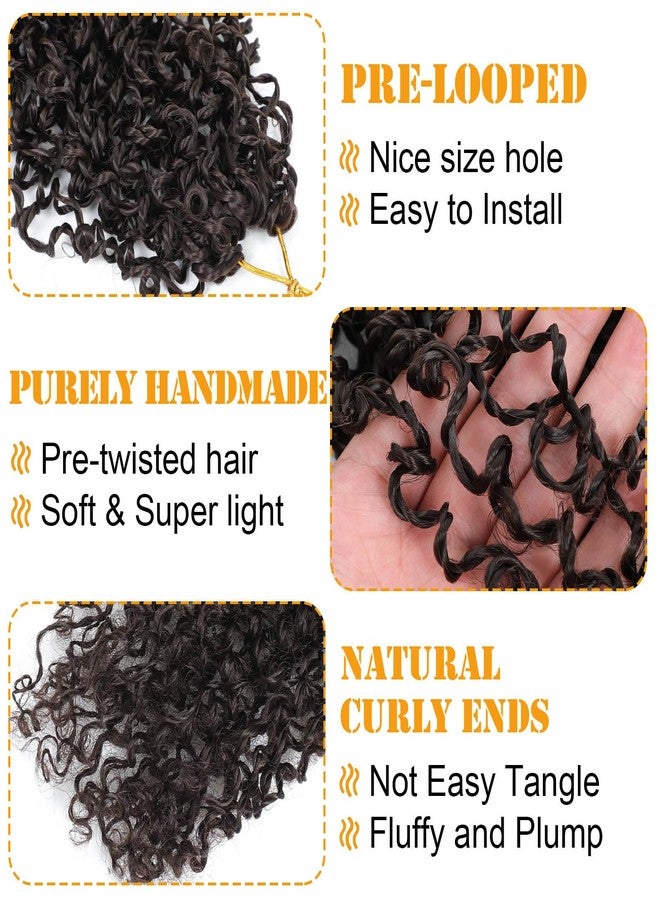 Aksice Pre-looped Yanky Twist Crochet Hair 12 Inch 8 Packs Bohemian Passion Twist Spring Mini Twist Crochet Hair for Black Women Boho Crochet Braids Synthetic (4#) - Image 4