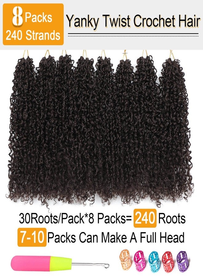 Aksice Pre-looped Yanky Twist Crochet Hair 12 Inch 8 Packs Bohemian Passion Twist Spring Mini Twist Crochet Hair for Black Women Boho Crochet Braids Synthetic (4#) - Image 3