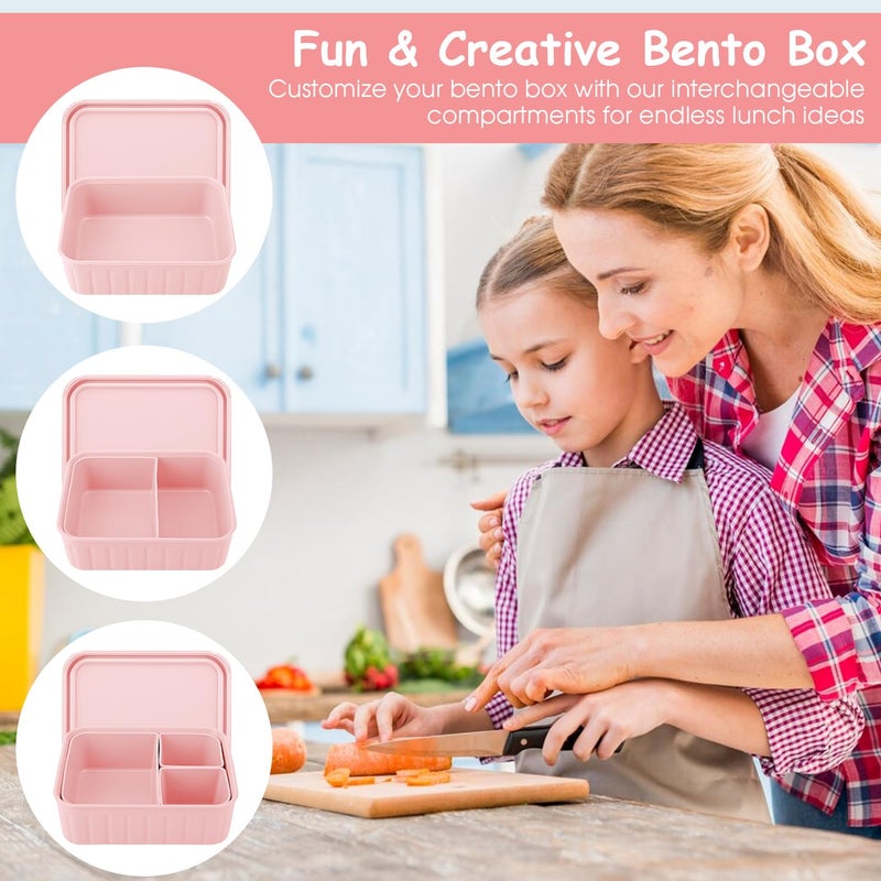 Oyrlize Bento Lunch Box for Kids-Reusable Silicone Kids Bento Box Lunch Container Leakproof Lunchbox Meal Prep Food Storage Containers with 3 Removable Compartmentsâ€“Dishwasher Safe/BPA Free/Portion Control - Image 4