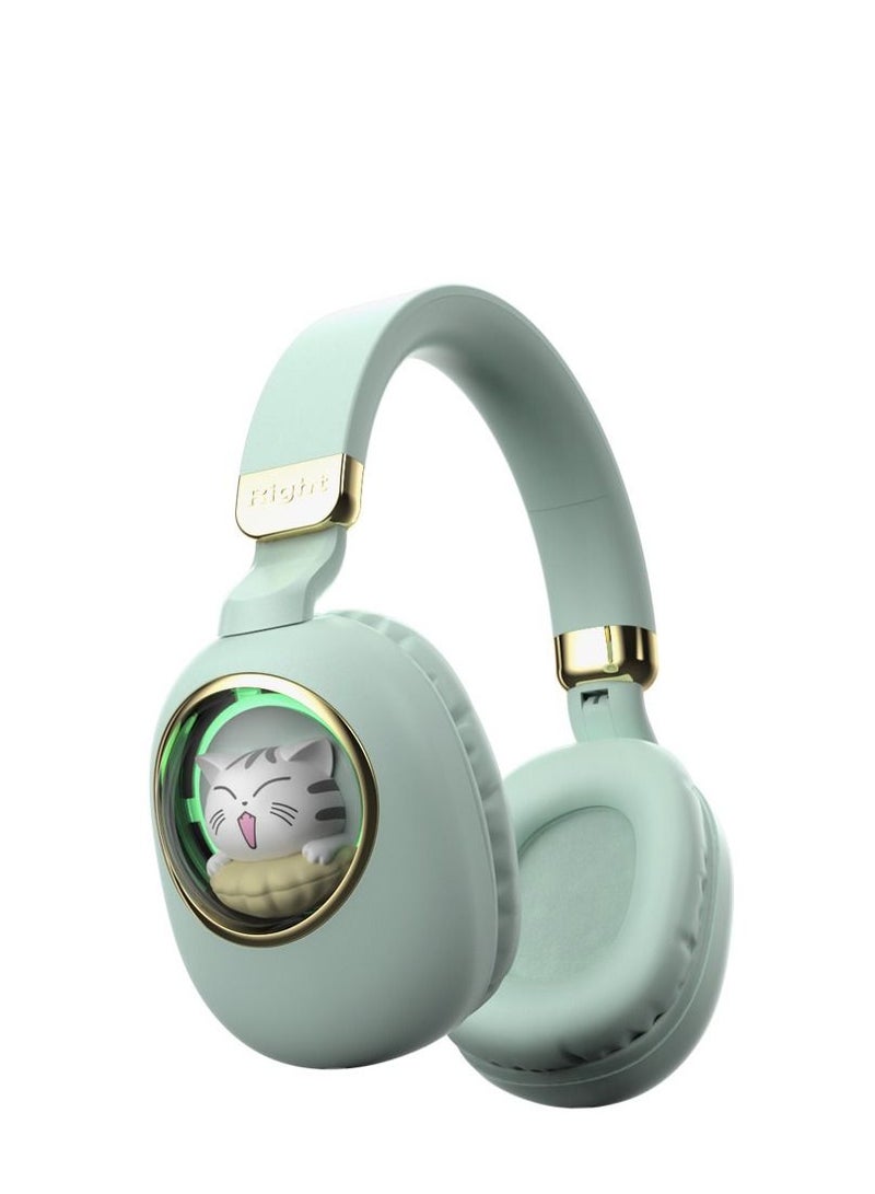 Y&D Kids Wireless Headphones, Bluetooth Over Ear Headphones with Cute Cat Colorful LED Lights,Wireless&Wired,Foldable Build-in Mic Bluetooth Headphones For Kids Girls Teens Adults School - Image 1