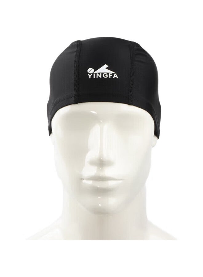 YINGFA Swim Cap, Fabric Swimming Cap For Adults, Professional Non-Binding, Nylon And Spandex Swim Cap, Black - Image 3