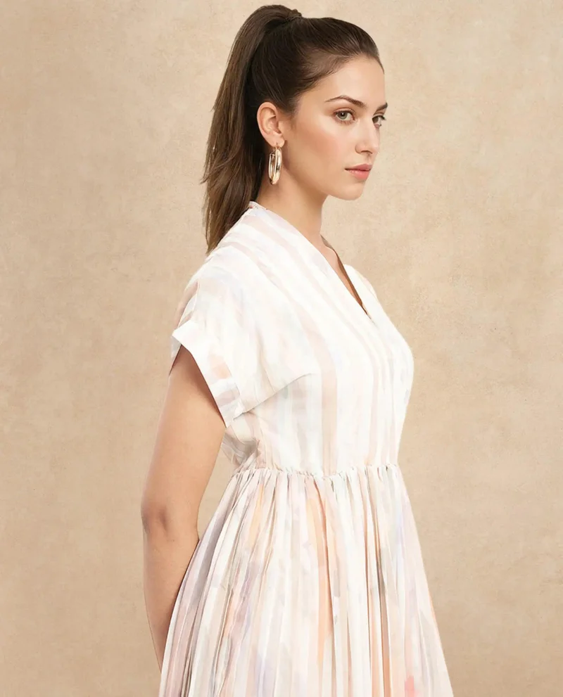 Rareism Women's Floral Flare Midi Dress