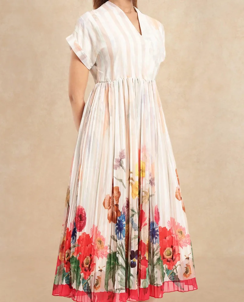 Rareism Women's Floral Flare Midi Dress