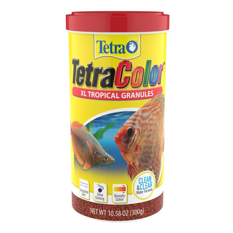 TetraColor XL Tropical Granules with Natural Color Enhancer, 10.58 Oz - Image 1