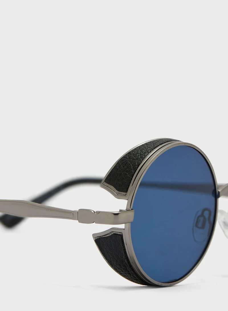 Seventy Five Polarized Lens Round Steam Punk Sunglasses