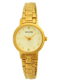 Sonata Women's Analog Round Shape Stainless Steel Wrist Watch 8096YM01 - 28 Mm  - Image 1