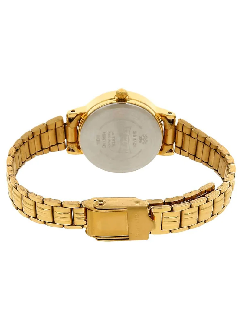 Sonata Women's Analog Round Shape Stainless Steel Wrist Watch 8096YM01 - 28 Mm