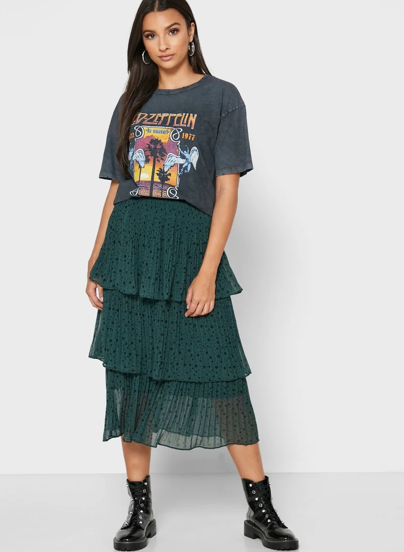 Topshop Petite Pleated Midi Skirt