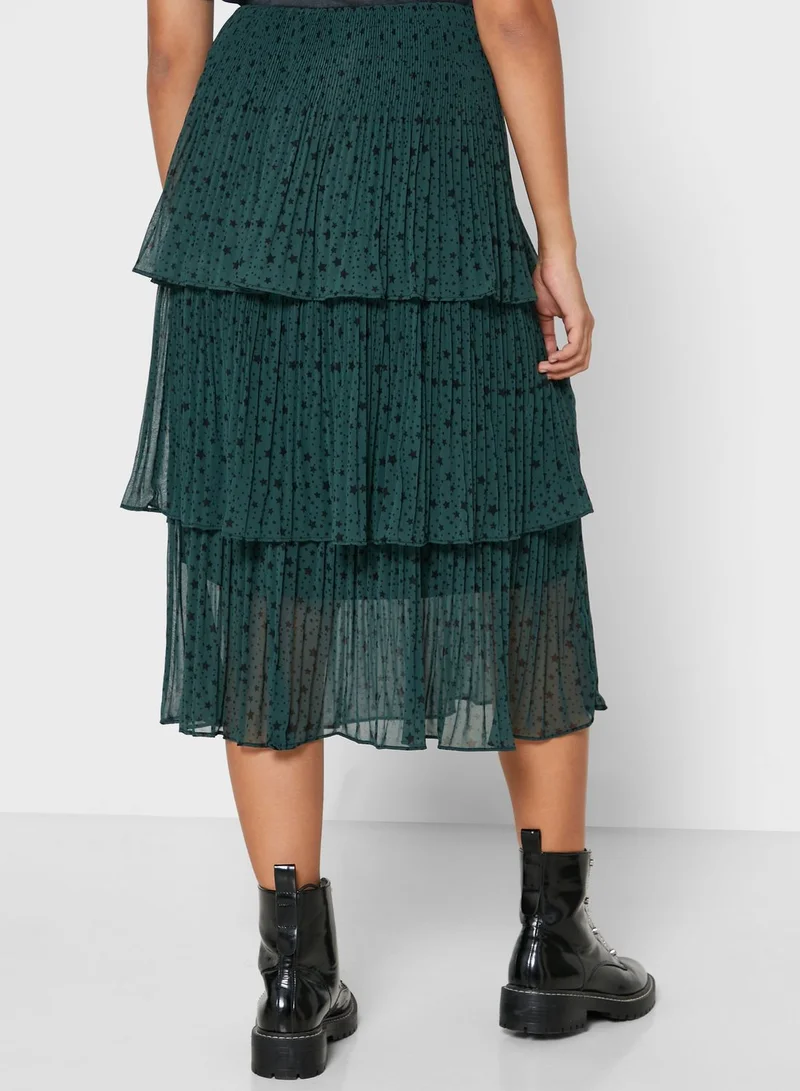 Topshop Petite Pleated Midi Skirt