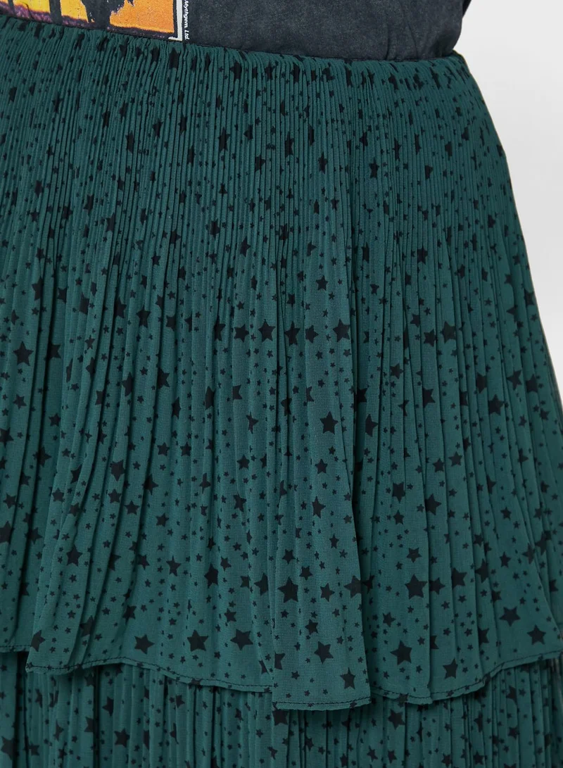 Topshop Petite Pleated Midi Skirt