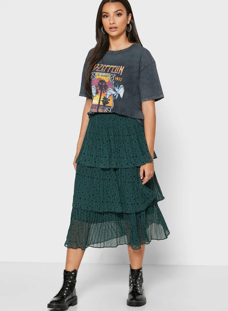 Topshop Petite Pleated Midi Skirt