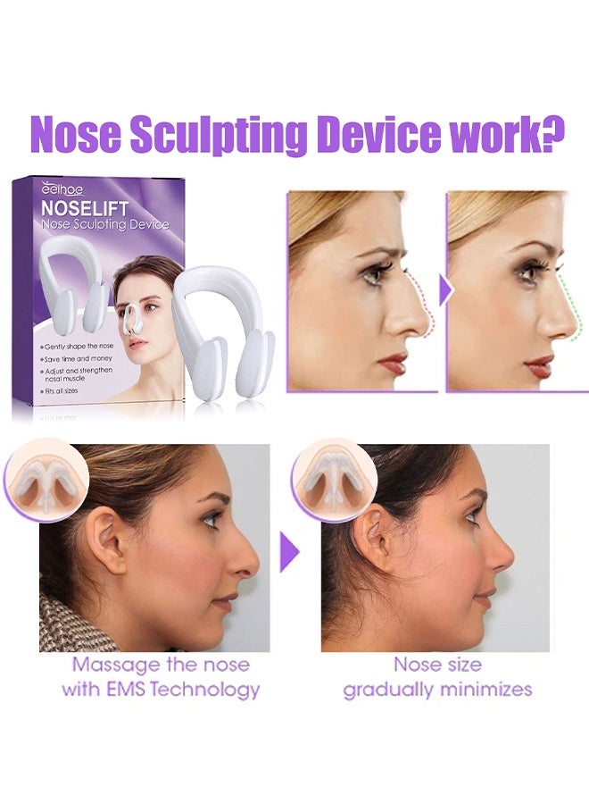 إيلهو جهاز تشكيل الأنف برفع الأنف 2 قطعة، مشبك مصحح لرافعة الأنف، مصحح لتقويم جسر الأنف، أداة نحّت الأنف للأنوف العريضة، تمنحك مظهراً أكثر ثباتاً وشباباً، مريح وسهل الاستخدام - Image 5