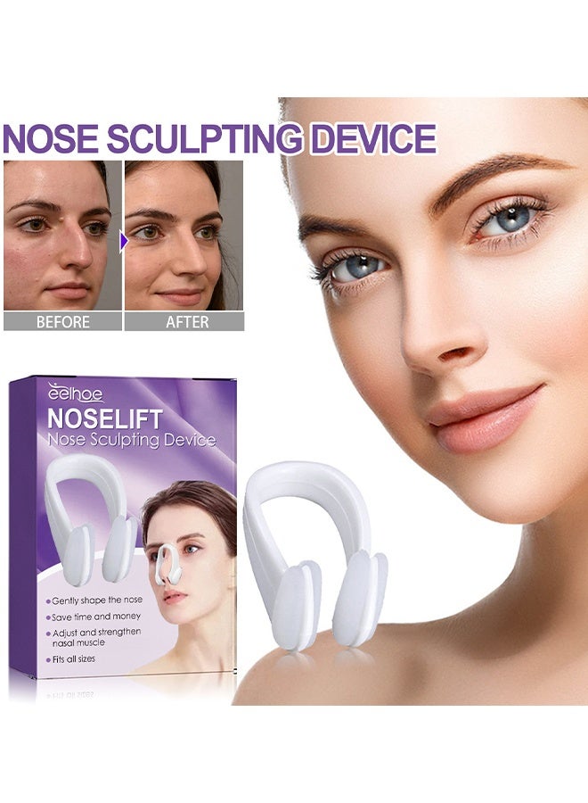 إيلهو جهاز تشكيل الأنف برفع الأنف 2 قطعة، مشبك مصحح لرافعة الأنف، مصحح لتقويم جسر الأنف، أداة نحّت الأنف للأنوف العريضة، تمنحك مظهراً أكثر ثباتاً وشباباً، مريح وسهل الاستخدام - Image 2