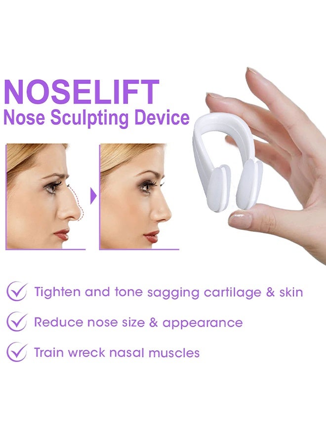 إيلهو جهاز تشكيل الأنف برفع الأنف 2 قطعة، مشبك مصحح لرافعة الأنف، مصحح لتقويم جسر الأنف، أداة نحّت الأنف للأنوف العريضة، تمنحك مظهراً أكثر ثباتاً وشباباً، مريح وسهل الاستخدام - Image 3