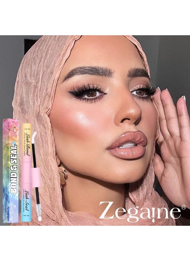 Zegaine - Lash Bond and Seal Lash Glue For Eyelash Clusters Glue Waterproof Long Lasting White Lash Glue 2 in 1 Lash Clusters Glue Eyelash Extension Glue DIY At Home by Zegaine - Image 1