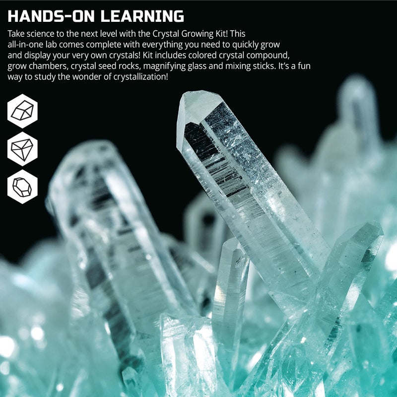 Discovery Kids Discovery #MINDBLOWN 12-Piece Lab Crystal Growing Kit, Grow Colored Crystals, Includes Mold Shapes and Magnifying Glass, Fun Chemistry and Geology Educational Science STEM Set - Image 4