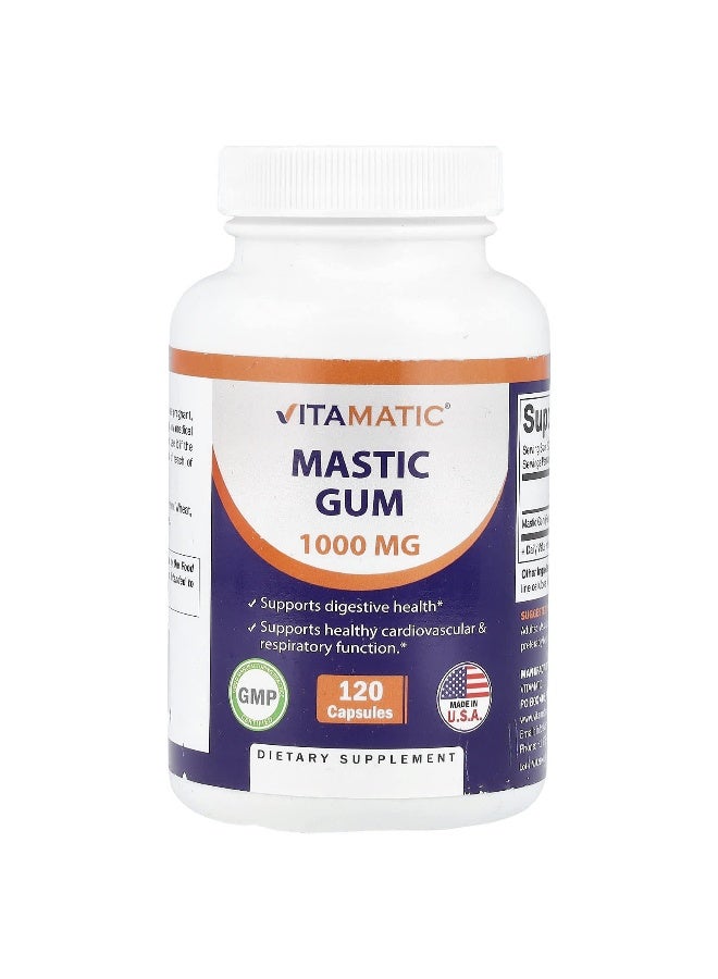Vitamatic فيتاميناتيك، صمغ الماستيك، 1,000 ملغ، 120 كبسولة (500 ملغ لكل كبسولة) - Image 1