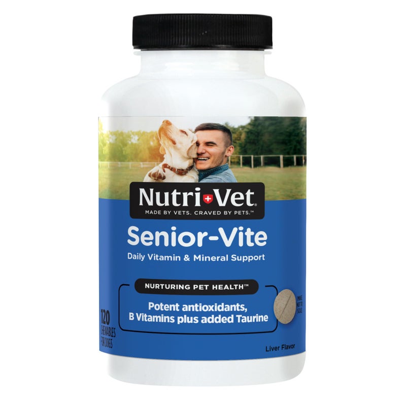 nutri vet Nutri-Vet Senior-Vite Multivitamin, Dog Supplements, Immune Support, Pet Supplies, Vitamins for Dogs, Senior Essentials, Made in USA, Multivitamin for Pets, 120 Count - Image 1