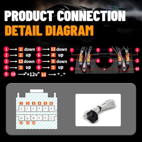 ZHSYMX 12V Solenoid 8-Valve Air Ride Suspension manifold valve Red with Control Panel Ship Type Switch, equipped with Five display air pressure gauge - Image 2