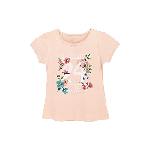 ARIEL Cotton Regular Fit Half Sleeve Cotton T-Shirts for Girls - Round Neck Tops for Girl, Multicolor - Pack of 3 - Image 3