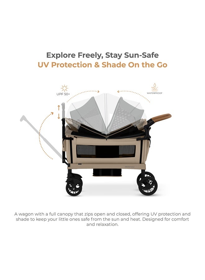 نيوبريز عربة أطفال مزدوجة قابلة للطي من  مع مظلة واقية من الشمس وحامل أكواب - Image 5