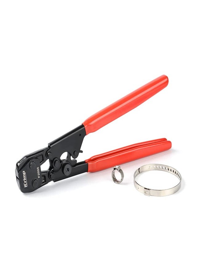IWISS Ratcheting PEX Cinch Tool for Fastening Stainless Clamps from 3/8-Inch to 1-Inch with Calibration Gauge Suits ASTM F2098 and Non F2098 Ear Hose Clamps - Image 1