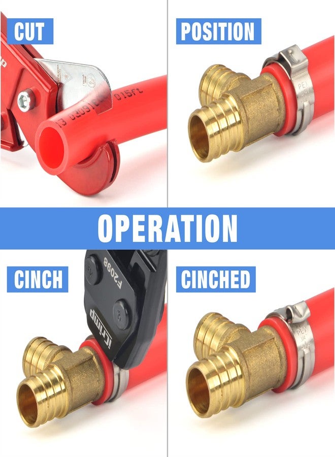 IWISS Ratcheting PEX Cinch Tool for Fastening Stainless Clamps from 3/8-Inch to 1-Inch with Calibration Gauge Suits ASTM F2098 and Non F2098 Ear Hose Clamps - Image 3