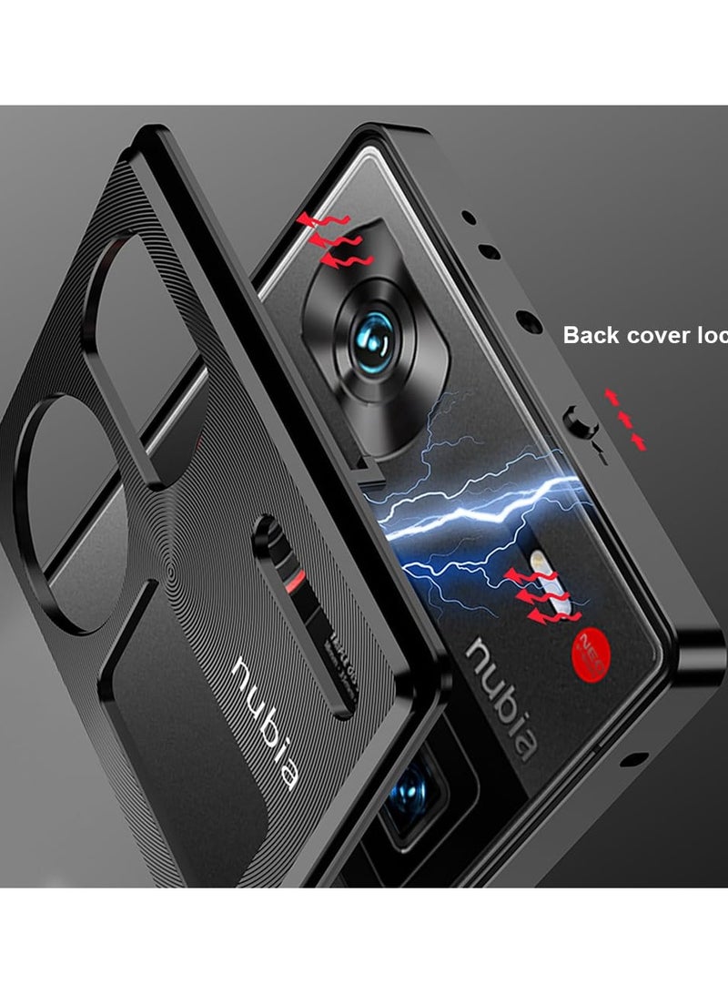 SYOSI PC Frosted Cover Compatible with Nubia Z60 Ultra 5G, Metal Frame Case Shockproof Camera Case Durable Phone Case Protective Back Cover Slim Metal Case Impact Resistant Cover Impact Resistant Cover  - Image 2