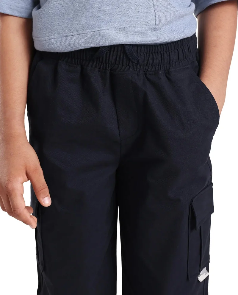 Rare Ones Rare Ones Kids Zash Navy Cotton Solid Button & Zip Closure Regular Fit Trouser