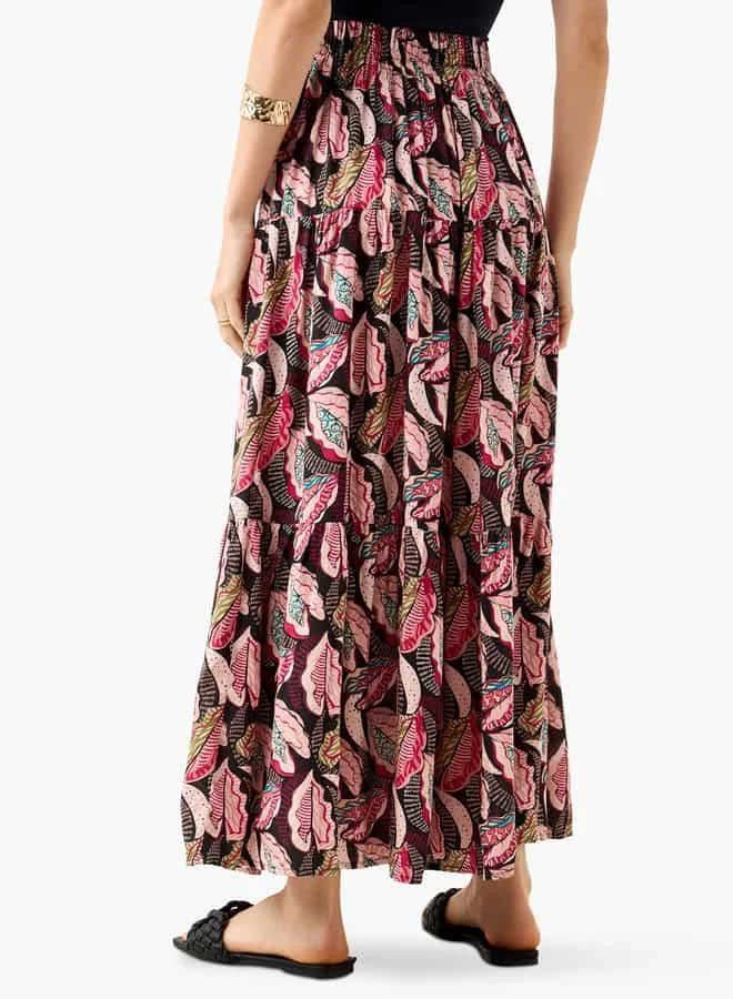 Splash FAV Printed Maxi Skirt with Elasticated Waistband