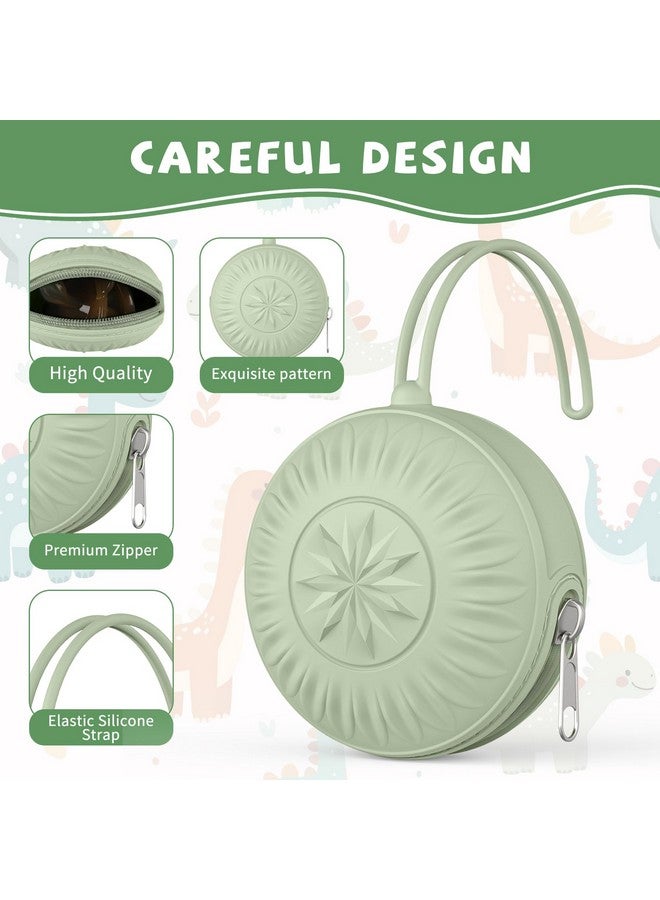senbowe 2 Pack Silicone Pacifier Holder Case, Newborn Baby Portable Silicone Pacifier Case Cover Pouch for Diaper Bag - Image 2