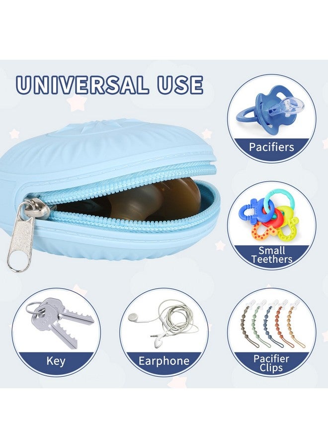 senbowe 2 Pack Silicone Pacifier Holder Case, Newborn Baby Portable Silicone Pacifier Case Cover Pouch for Diaper Bag - Image 1