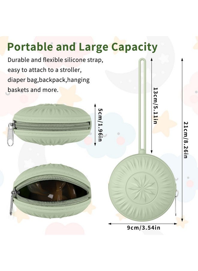 senbowe 2 Pack Silicone Pacifier Holder Case, Newborn Baby Portable Silicone Pacifier Case Cover Pouch for Diaper Bag - Image 3